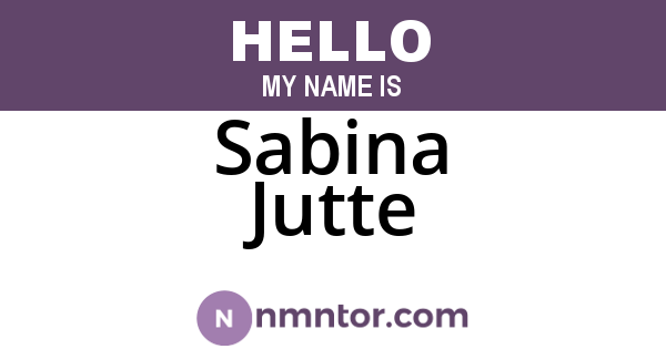 Sabina Jutte