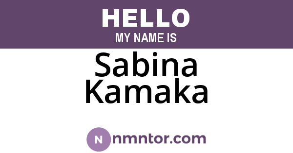 Sabina Kamaka