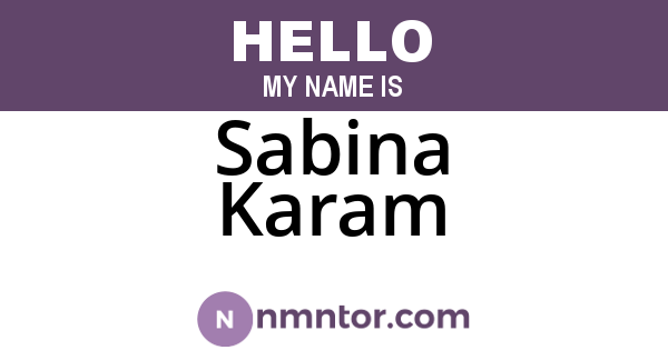 Sabina Karam