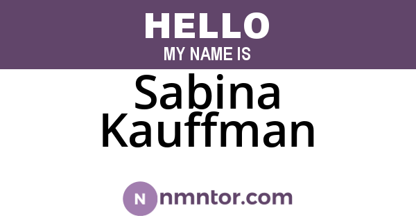 Sabina Kauffman