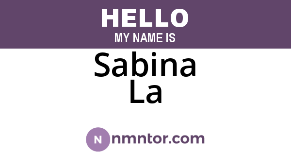 Sabina La