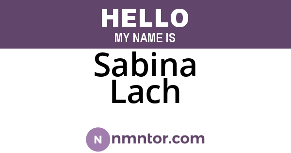 Sabina Lach