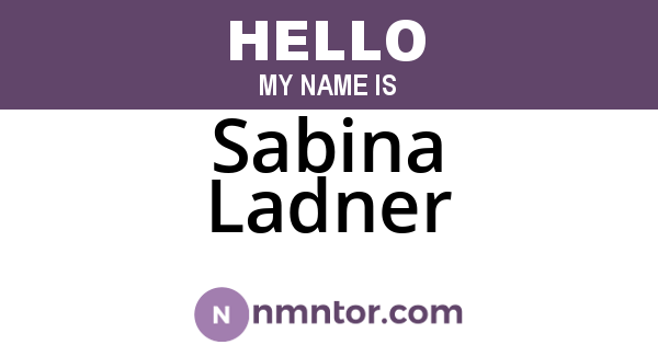 Sabina Ladner