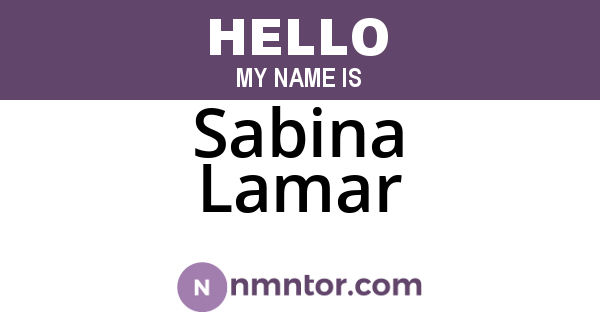 Sabina Lamar