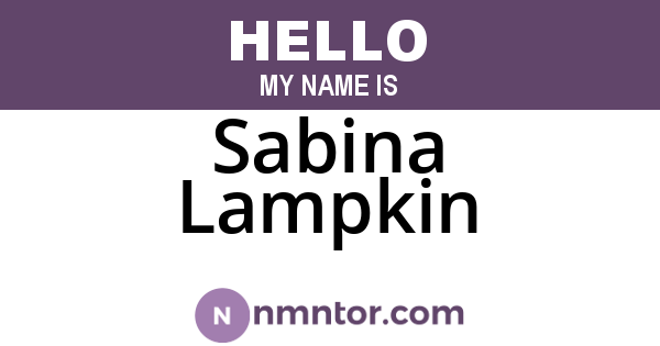 Sabina Lampkin