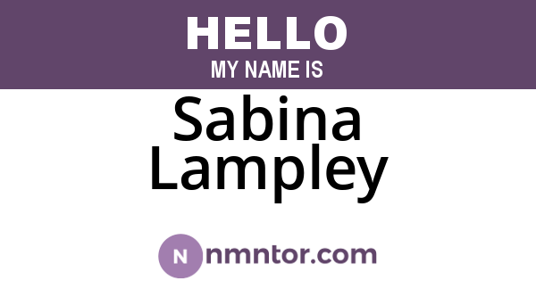 Sabina Lampley