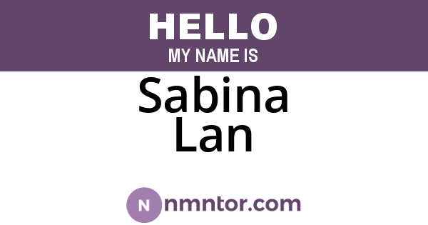 Sabina Lan