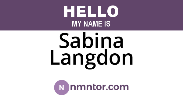 Sabina Langdon