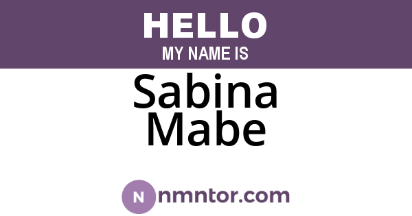 Sabina Mabe