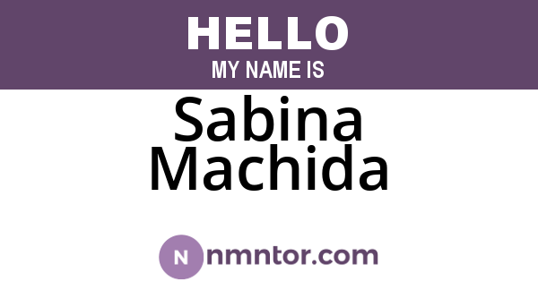 Sabina Machida