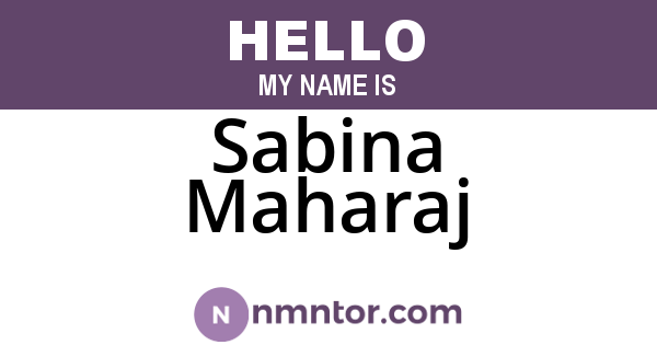 Sabina Maharaj