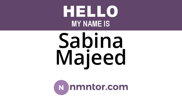 Sabina Majeed