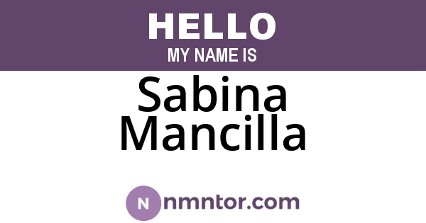 Sabina Mancilla