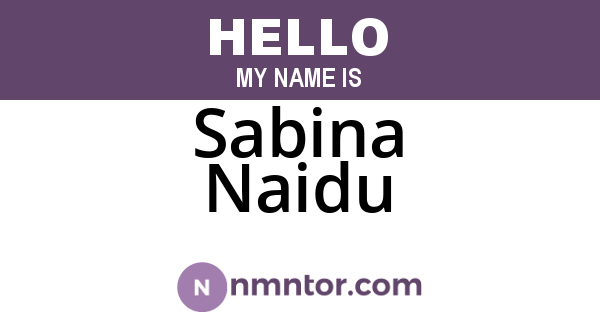 Sabina Naidu