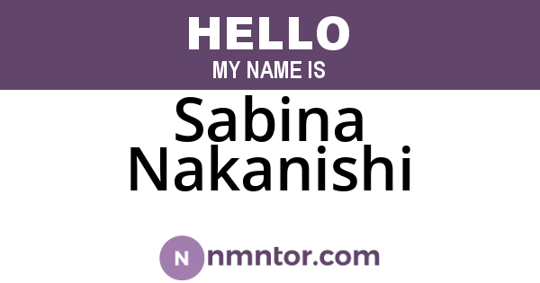 Sabina Nakanishi