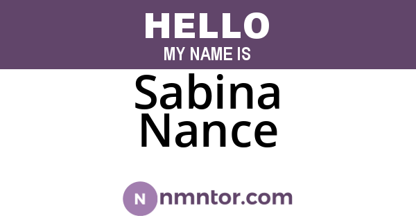 Sabina Nance