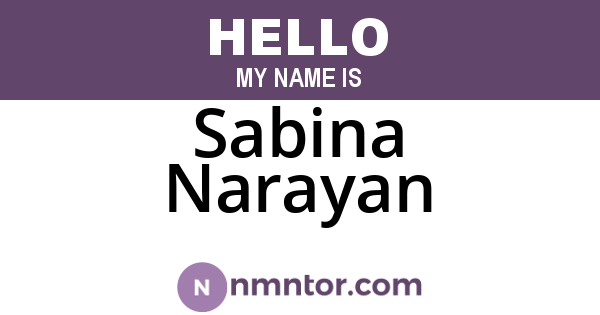 Sabina Narayan