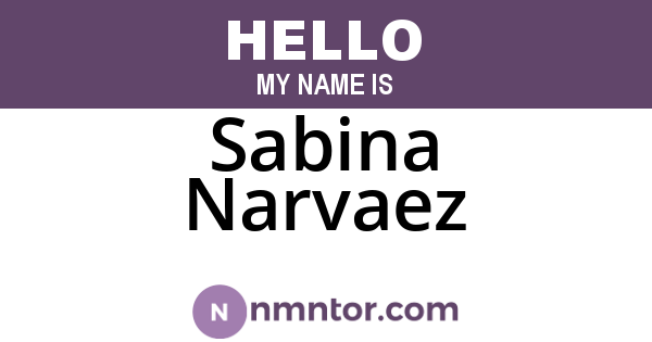 Sabina Narvaez