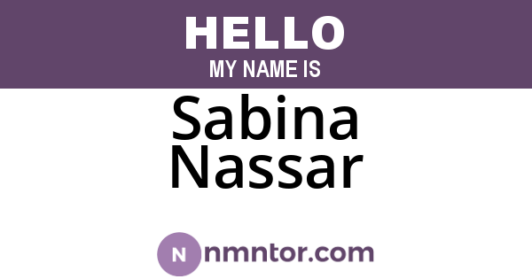 Sabina Nassar