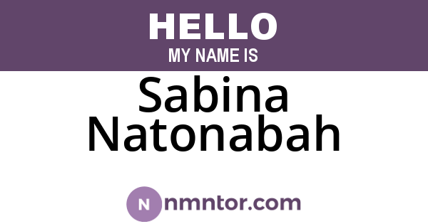 Sabina Natonabah