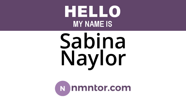 Sabina Naylor