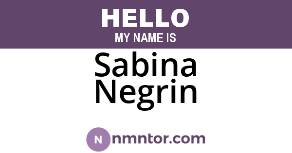 Sabina Negrin