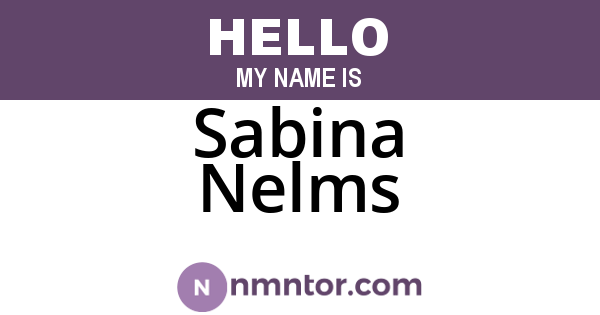 Sabina Nelms