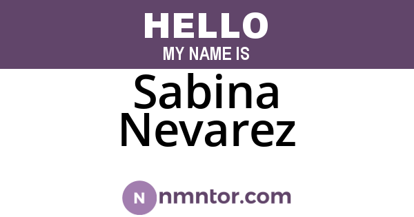 Sabina Nevarez