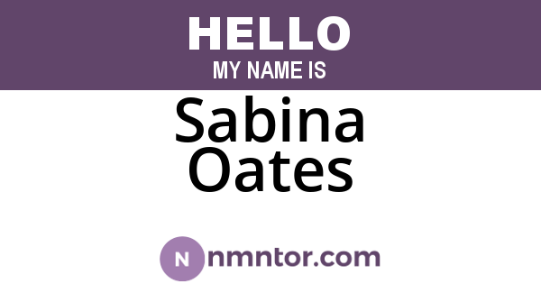 Sabina Oates