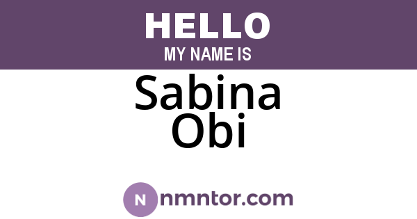 Sabina Obi