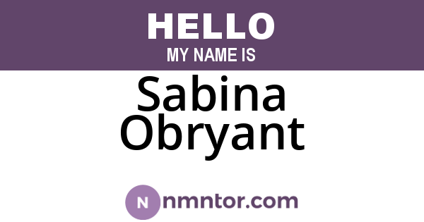 Sabina Obryant