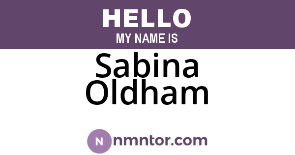 Sabina Oldham