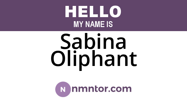 Sabina Oliphant