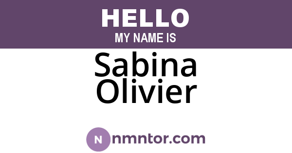 Sabina Olivier