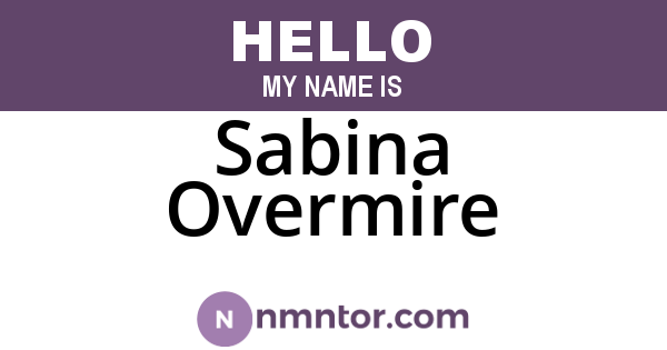 Sabina Overmire