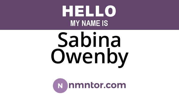 Sabina Owenby