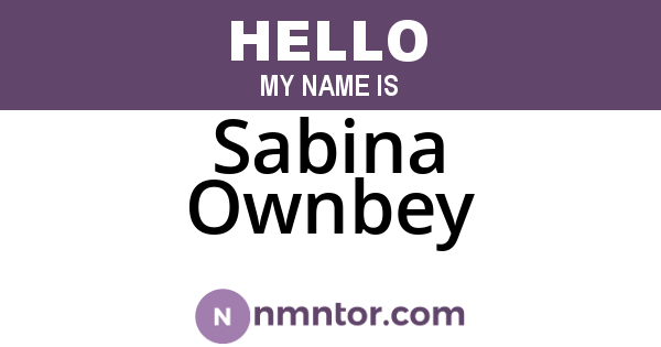 Sabina Ownbey