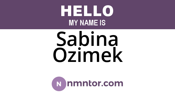Sabina Ozimek