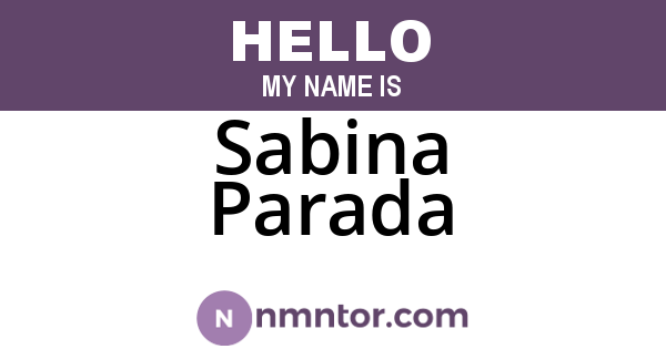 Sabina Parada