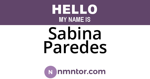 Sabina Paredes