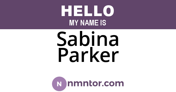 Sabina Parker
