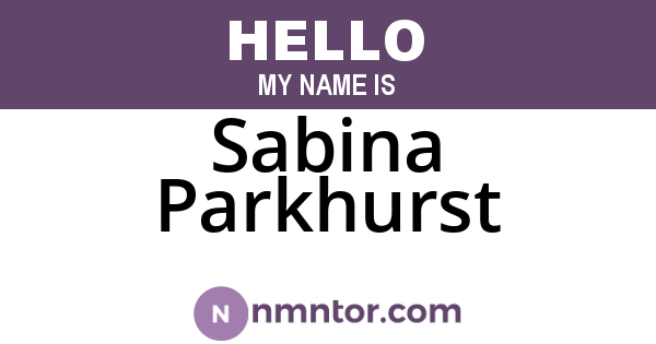 Sabina Parkhurst