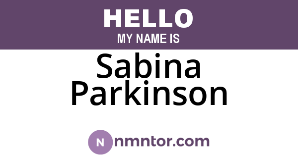 Sabina Parkinson