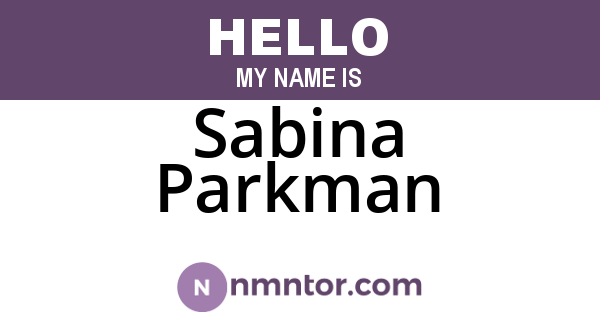 Sabina Parkman