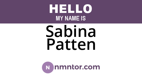 Sabina Patten