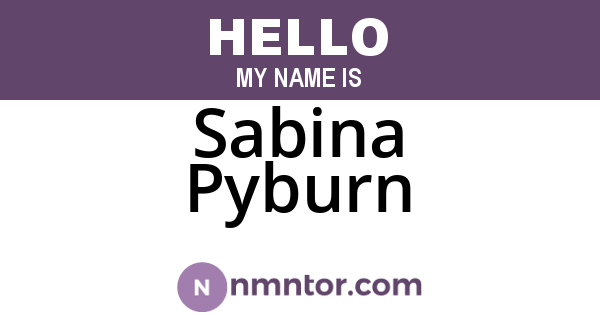 Sabina Pyburn