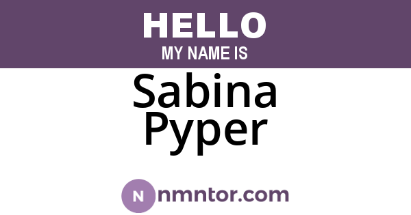 Sabina Pyper