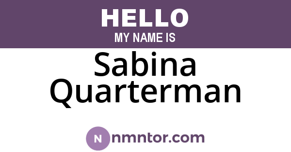 Sabina Quarterman