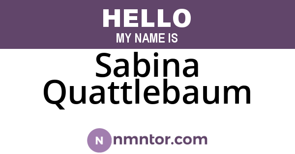 Sabina Quattlebaum
