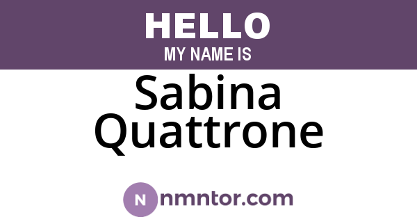 Sabina Quattrone
